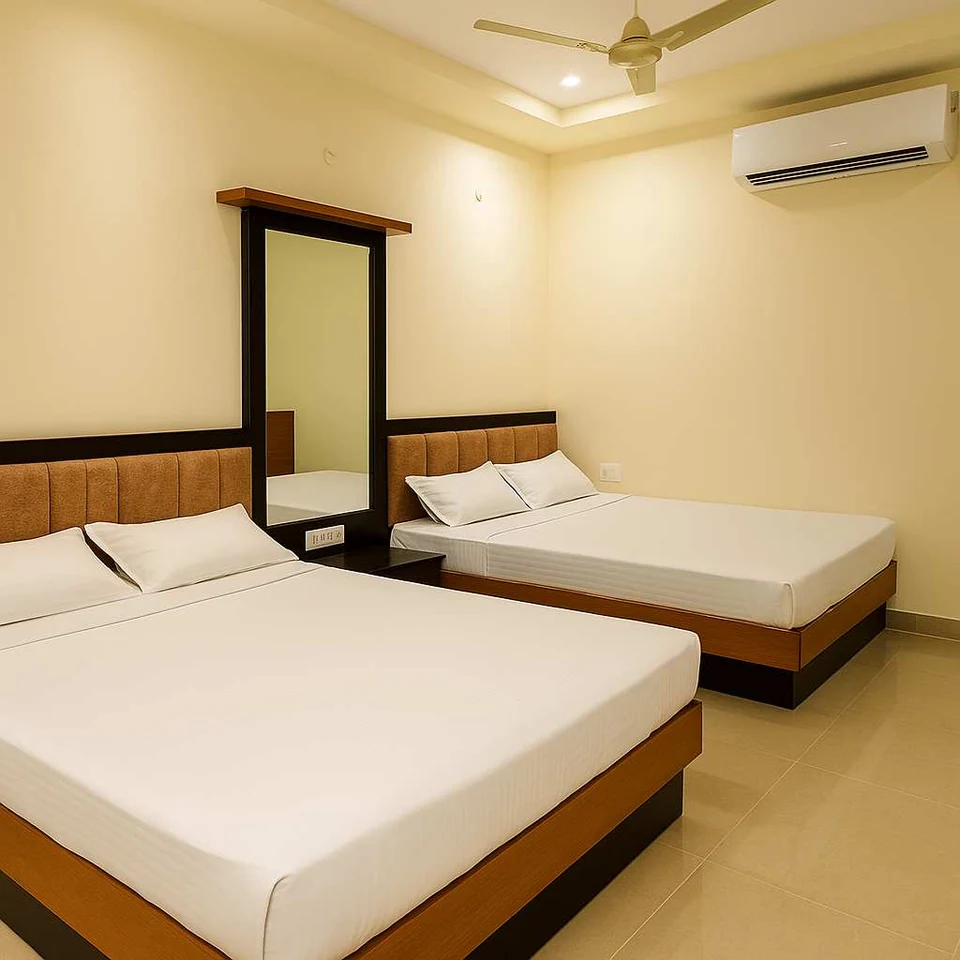 Twin Bed Room at Sarangpur Trust Dharamshala